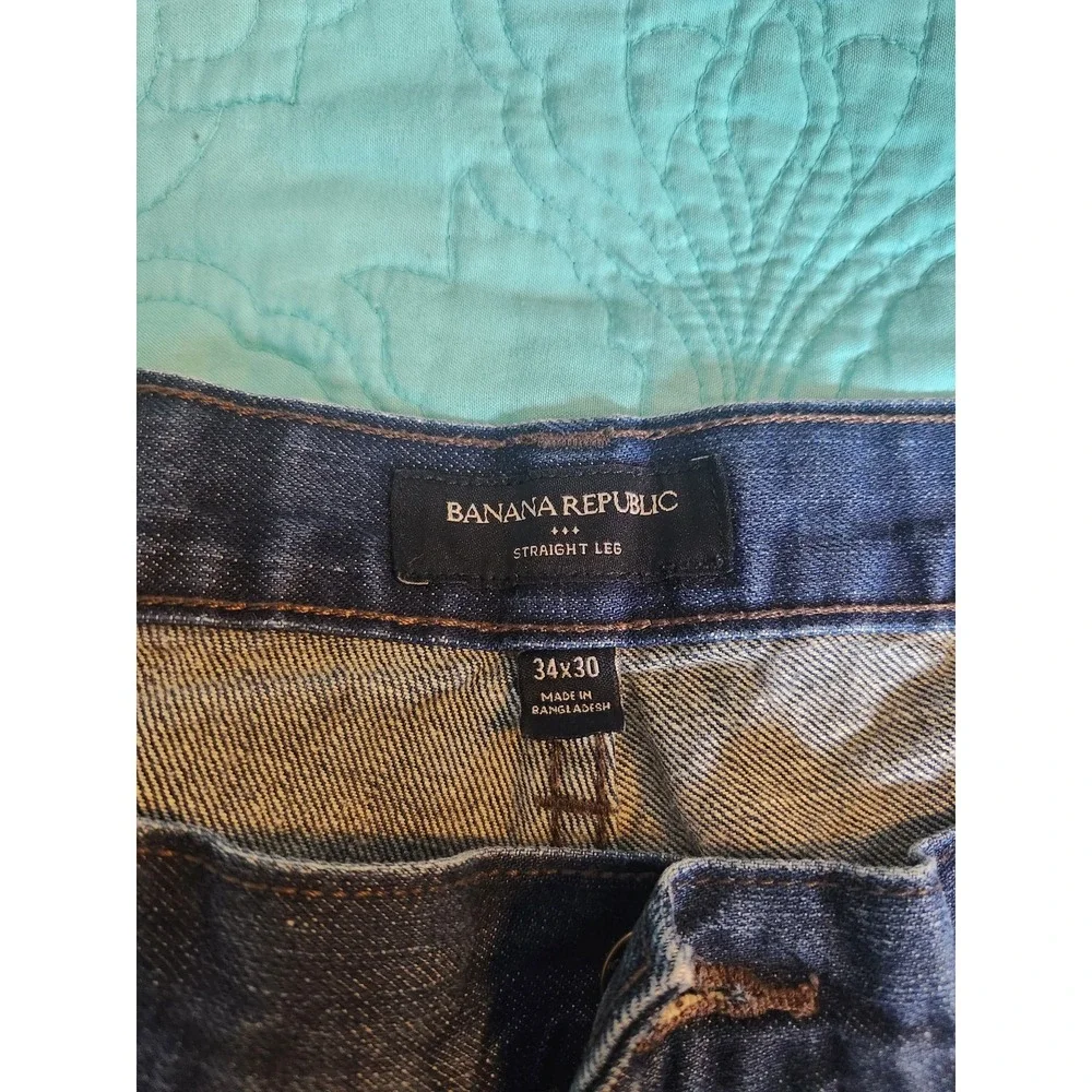 Banana Republic Mens Straight Leg Jeans Dark Wash Original Rinse 34x30 392488-00